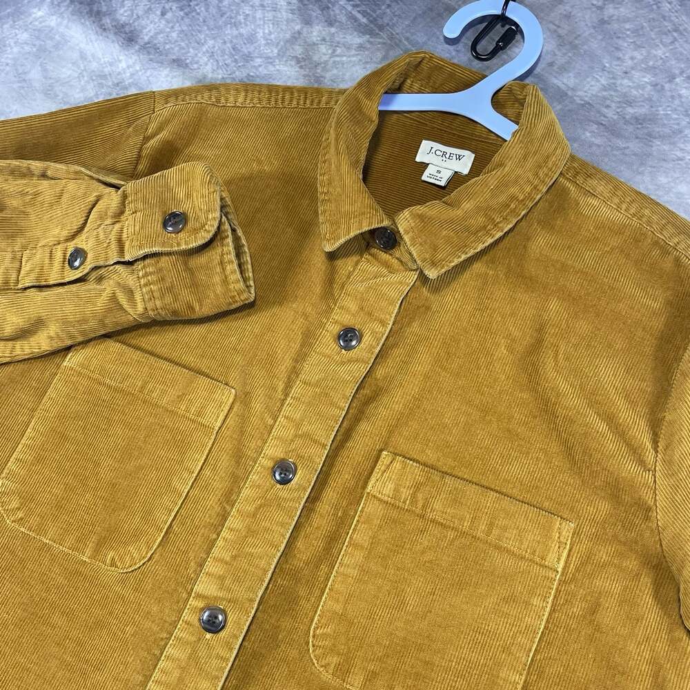 J.Crew Women's Small Brown Camel Corduroy Button Up Long Sleeve Shirt Sz Small